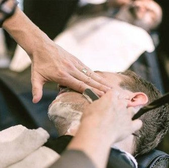Hot towel shave with style and trimming